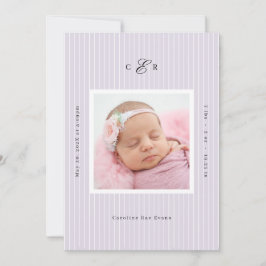 Modern Monogram Photo Birth Announcement Ankündigung