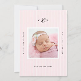 Modern Monogram Photo Birth Announcement Ankündigung