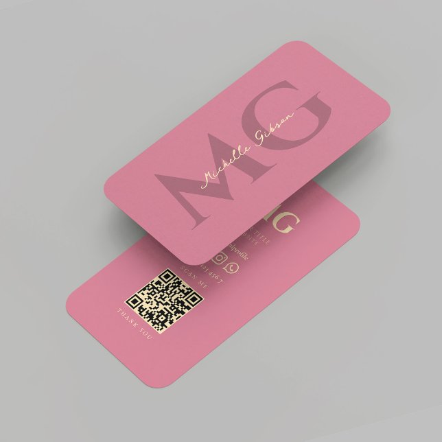 Modern Monogram Pink Gold Marketing Beruflich Visitenkarte (Modern Monogram Pink Gold Marketing Professional Business Card
)