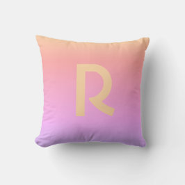 Modern Monogram Pink Lilac Ombre Kissen