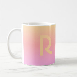 Modern Monogram Pink Lilac Peach Kaffeetasse