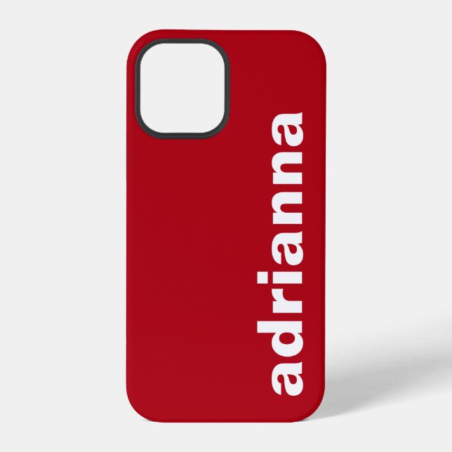 Modern Monogram Rot iPhone 12 Pro Hülle (Rückseite)