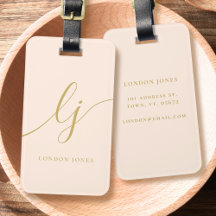 Modern Monogram Script Calligraphy Blush Pink Gold