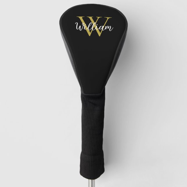 Modern Monogram Script Name Golf Headcover (Vorderseite)