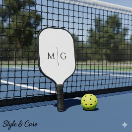 Modern Monogram Stylish Custom Classic White Pickleball Schläger