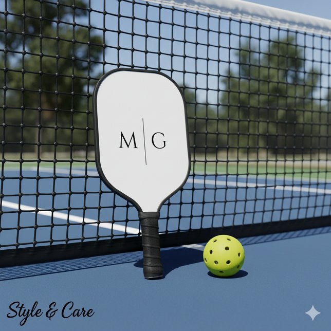 Modern Monogram Stylish Custom Classic White Pickleball Schläger (Modern Monogram Stylish Custom Classic White Pickleball Paddle)