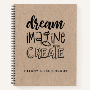 Modern Monogram Typografy Artist Sketchbook Name Notizbuch
