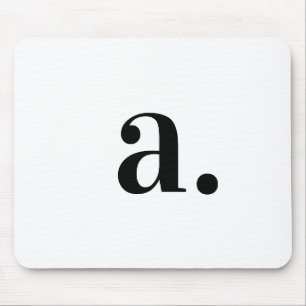 Modern Monogram White Minimalistisch Mousepad