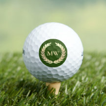 Modern Monogram Wreath Individuelle Name Golf Gree