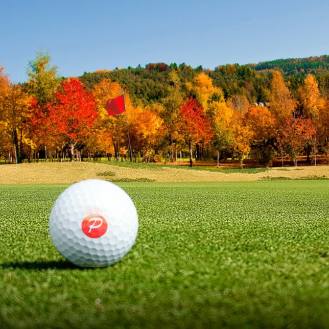Modern monogramm Buchstabe P orangefarbenes Korall Golfball (Von Creator hochgeladen)