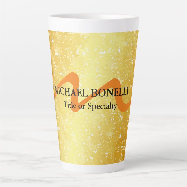 Modern monogramm erste berufliche Goldfarbe Milchtasse (Vorderseite)