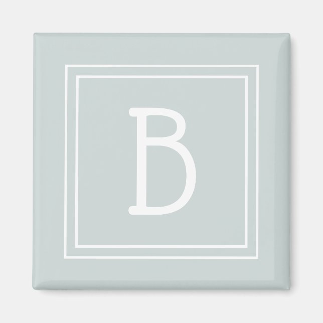 Modern Monogramm Letter Initial Template Chic Gree Magnet (Vorne)