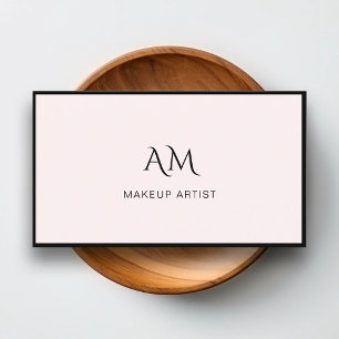 Modern, monogramm, Lightpink Business Card Visitenkarte