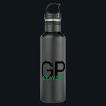 Modern Monogramm Name Schwarz/Grün Personalisiert Edelstahlflasche<br><div class="desc">Berufliche und schlichte personalisierte Schwarz-Grün-Flasche mit einem einfachen,  individuellen männlichen Monogramm mit 2 Anfangsbuchstaben. Sie können alle Schriftart oder Farben bearbeiten,  um eine elegante Metallflasche zu entwerfen,  die in Büros oder Schulen gut aussieht und immer modern und trendig aussieht.</div>