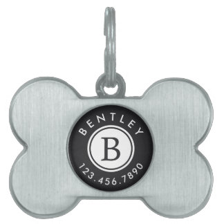 Modern Monogramm Name und Telefonnummer| Holzkohle Tiermarke