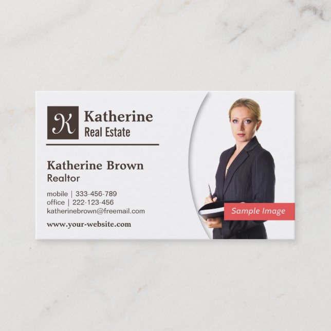 Modern, Monogramm, Realtor, wirkliches Anwesen, Visitenkarte (Vorderseite)