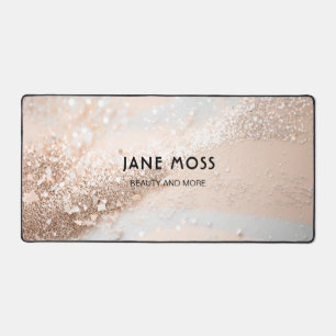 Modern, Monogramm, Salon, Glitzer (Imitat) Schreibtischunterlage