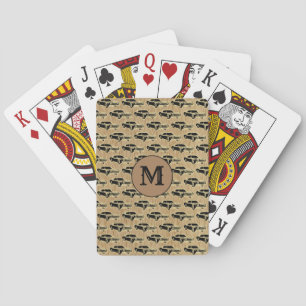 Modern Monogramm Vintage Car Men Gift Spielkarten