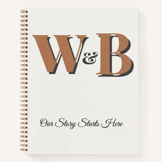 Modern Monogrammed Guest Book | Elegant Foil Initi Notizbuch (Vorderseite)