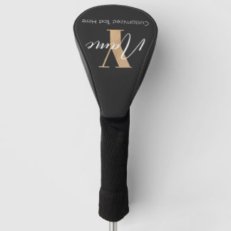 Modern Monogrammed Initial Y & Name Personalized Golf Headcover
