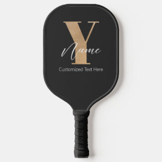 Modern Monogrammed Initial Y & Name Personalized Pickleball Schläger