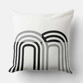 Modern Monotone White Black Initial Pattern Kissen