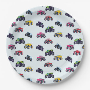 Modern Monster Truck Birthday Pappteller