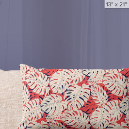 Modern Monstera Leaf Tropical Lendenkissen