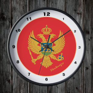 Modern Montenegro Flag, Montenegro Zuhause Design Runde Wanduhr