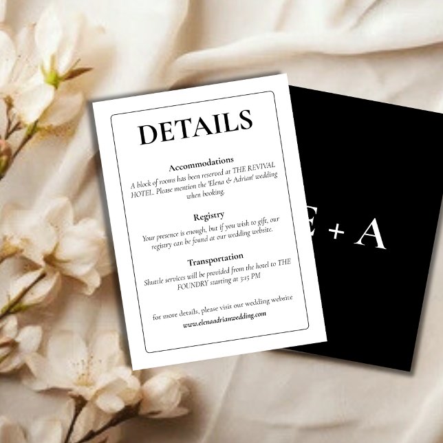 Modern Moody Wedding Enclosure Card Begleitkarte (Von Creator hochgeladen)