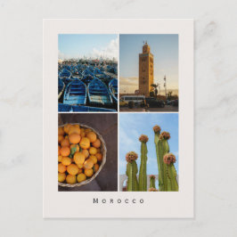 Modern Morocco Travel Collage Postcard Postkarte