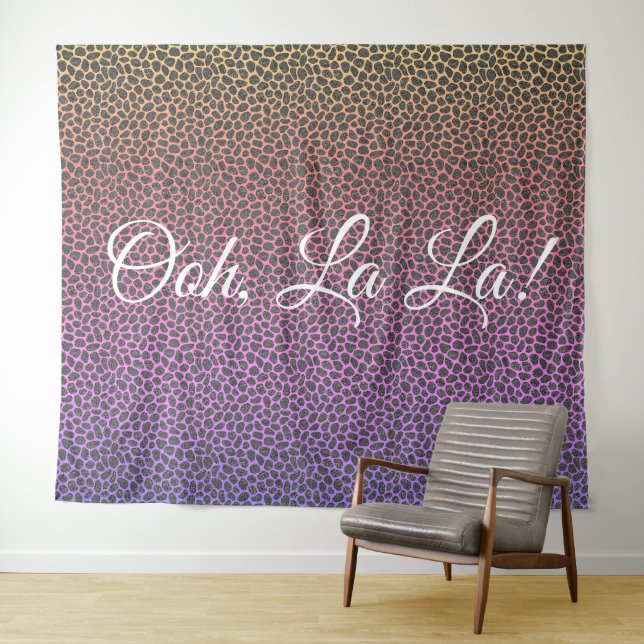 Modern Mosaik Animal Print Rainbow Wandteppich (Beispiel (Horizontal))