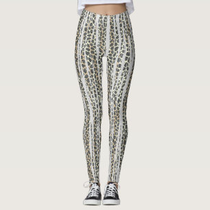 Modern Mosaik Stripe Animal Print Leggings