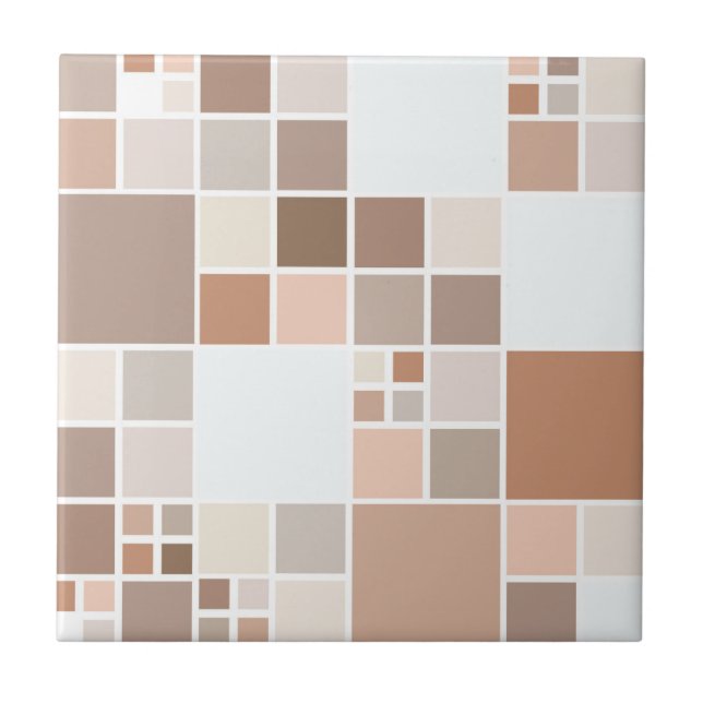 Modern Mosaik Tan Chocolate Kitchen Tile Fliese (Vorderseite)