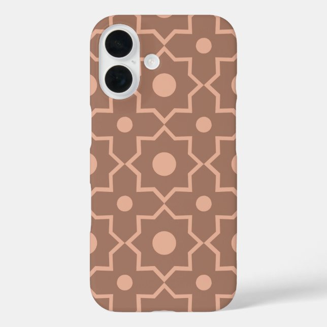 Modern Moscha Mousse Dusty Pink Geometric Shape iPhone 16 Hülle (Rückseite)