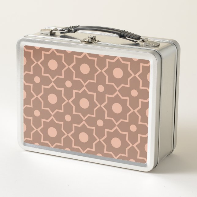 Modern Moscha Mousse Dusty Pink Geometric Shape Metall Brotdose (Vorderseite)