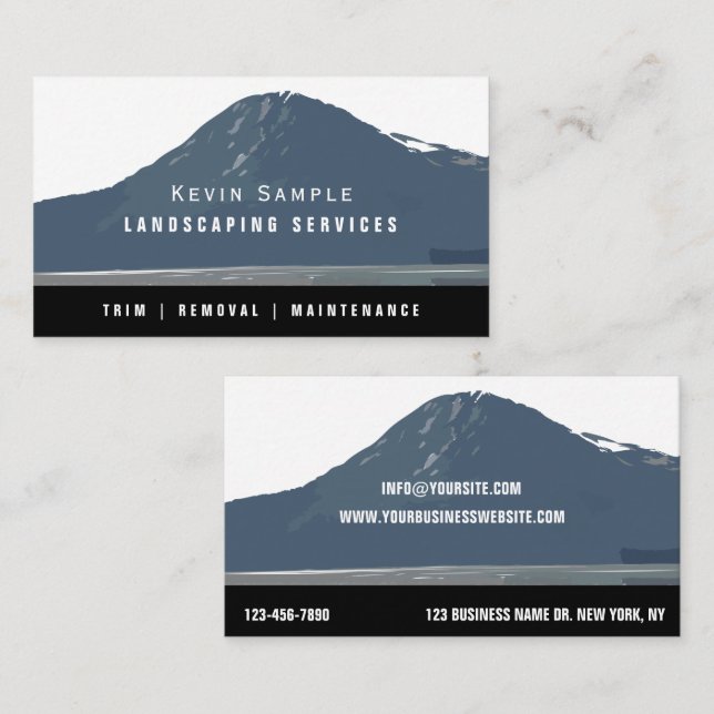 Modern Mountain Landscaping Service Brand Visitenkarte (Vorne/Hinten)