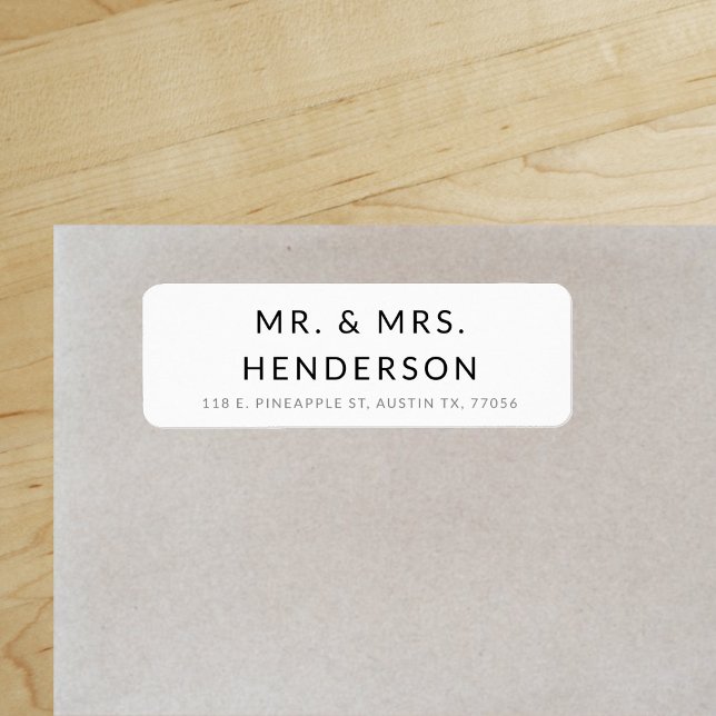 Modern Mr & Mrs | Minimal Style |  Return Address ("Everyday is abundantly beautiful." 
Sincerely Best Wishes from Lucky Design World)