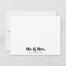 Modern Mr. und Mrs. Your Nachname Mitteilungskarte