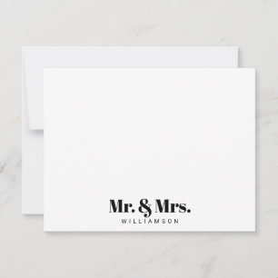 Modern Mr. und Mrs. Your Nachname Mitteilungskarte