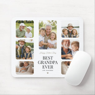 Modern Multi Foto Bester Opa Ever Minimalistisch Mousepad