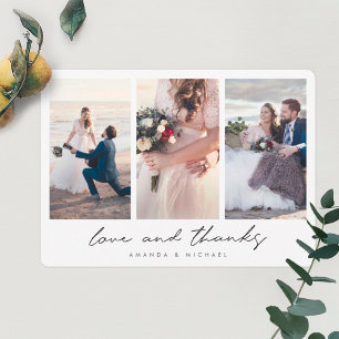 Modern Multi Photo Collage Amour et Merci Mariage
