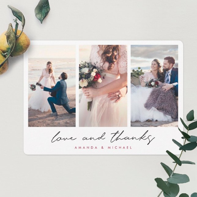 Modern Multi Photo Collage Amour et Merci Mariage (Créateur téléchargé)