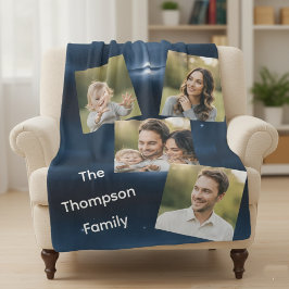 Modern Multi-Photo Family Name Custom Sherpadecke