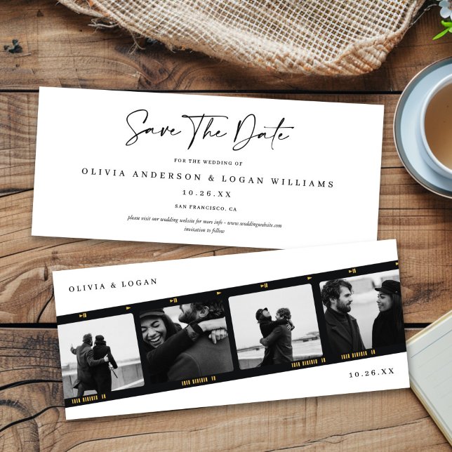 Modern Multi-Photo Filmstrip Wedding Save The Date (Von Creator hochgeladen)