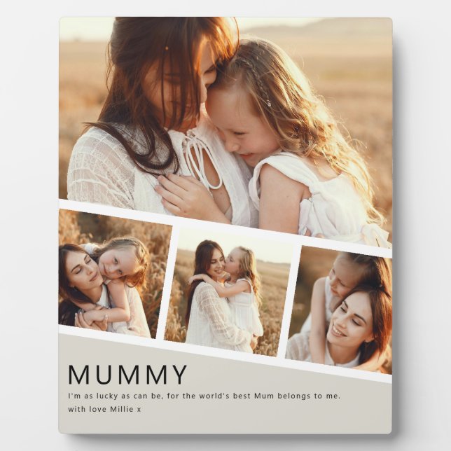 Modern Mummy Photo Strip Collage Fotoplatte (Vorderseite)