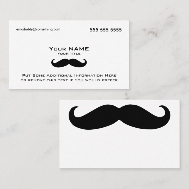 Modern Mustache Visitenkarte (Vorne/Hinten)