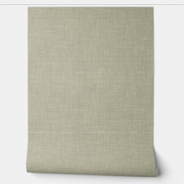 Modern Muted Olive Home Office Linen Look Texture Tapete