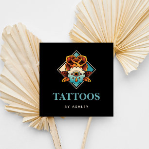 Modern Mystique Third Eye Magic Tattoo Artist Cool Quadratische Visitenkarte