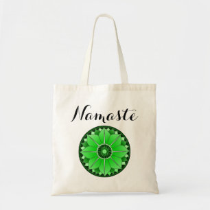Modern Namaste Green Mandala Tragetasche